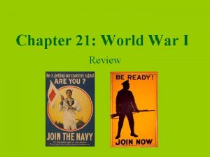Chapter 21 World War I Review President during