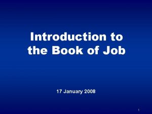 Introduction to the book of job