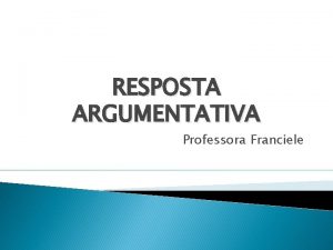 Resposta argumentativa uem