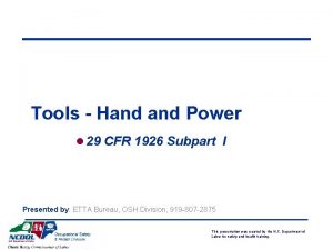 Tools Hand Power l 29 CFR 1926 Subpart