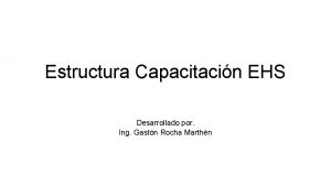 Estructura Capacitacin EHS Desarrollado por Ing Gastn Rocha