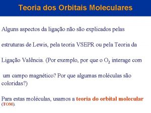 Teoria dos orbitais moleculares
