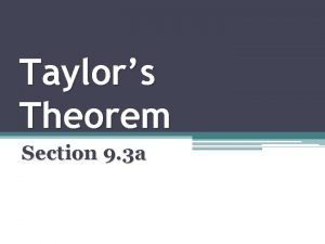 Taylor polynomial formula