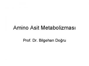 Amino Asit Metabolizmas Prof Dr Bilgehan Doru Esansiyel