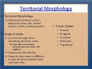 Territorial Morphology Relationship between a states geographic shape