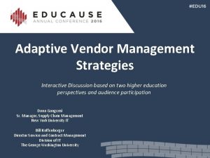 Adaptive vendor