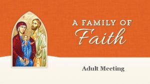 Adult Meeting Agenda Christian Prayer January 2 Opening