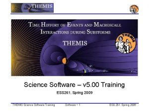 Science Software v 5 00 Training ESS 261