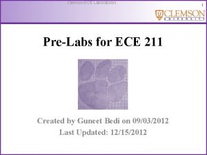 Clemson ECE Laboratories PreLabs for ECE 211 Created