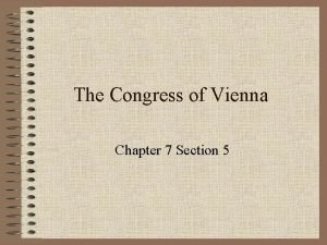 The congress of vienna chapter 7 section 5