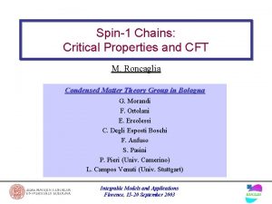 Spin1 Chains Critical Properties and CFT M Roncaglia