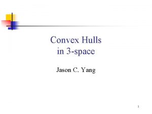 Convex Hulls in 3 space Jason C Yang