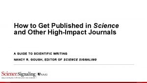How to get published in science