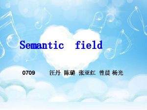 Semantic field exercise