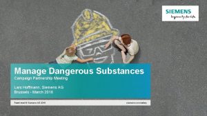 Manage Dangerous Substances Campaign Partnership Meeting Lars Hoffmann