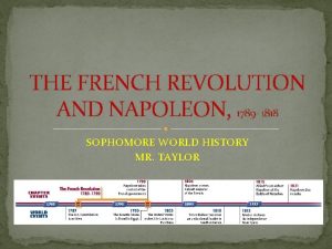 THE FRENCH REVOLUTION AND NAPOLEON 1789 1818 SOPHOMORE