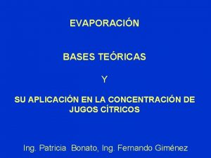 Evaporador taste