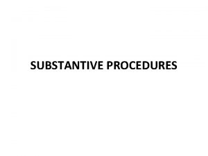 Substantive procedures in audit