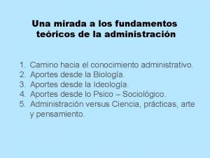 Una mirada a los fundamentos tericos de la