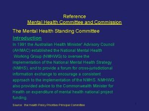 Health committee introduction