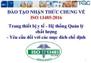 O TO NHN THC CHUNG V ISO 13485