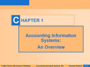 C HAPTER 1 Accounting Information Systems An Overview