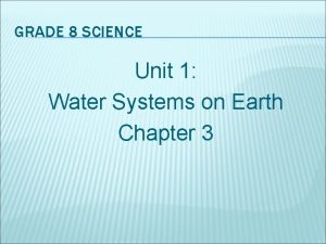 Water systems grade 8