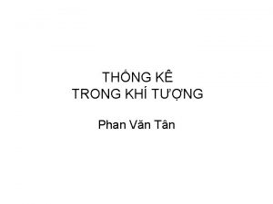 THNG K TRONG KH TNG Phan Vn Tn