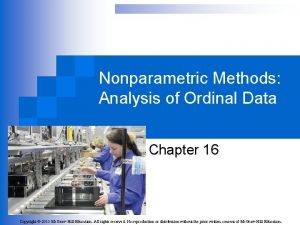 Nonparametric Methods Analysis of Ordinal Data Chapter 16