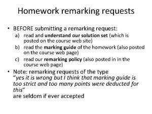 Homework remarking requests BEFORE submitting a remarking request