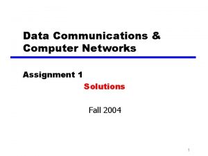 Computer networks assignment 1