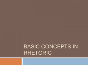 Rhetorical discourse