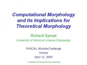 Morphology image Morphology image