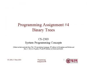 Programming Assignment 4 Binary Trees CS2303 System Programming