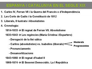 ESPANYA I CATALUNYA EN EL SEGLE XIX 1