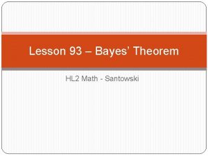 Application of bayes theorem