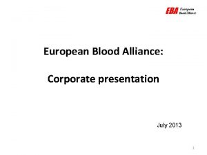 European blood alliance