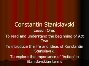 Constantine stanislavski