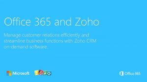 Zoho crm outlook 365