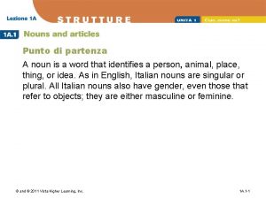 Is lezione masculine or feminine