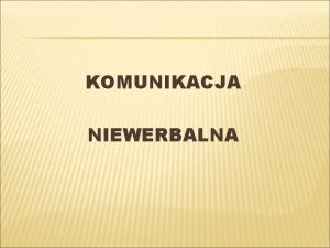 Komunikacja niewerbalna