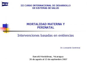 III CURSO INTERNACIONAL DE DESARROLLO DE SISTEMAS DE