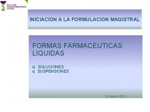 Formas farmaceuticas liquidas