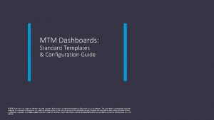 Mtm dashboard