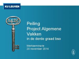 Peiling Project Algemene Vakken in de derde graad