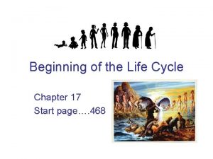 Chapter 17 the beginning of the life cycle