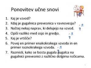 Ponovitev une snovi 1 2 3 4 5