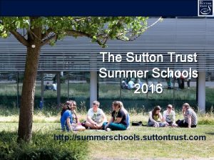 Sutton trust summer school
