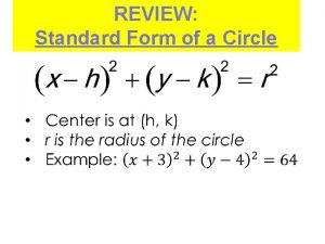 Standard form of a circle