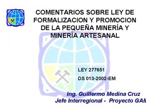 COMENTARIOS SOBRE LEY DE FORMALIZACION Y PROMOCION DE